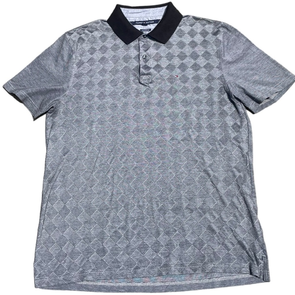 Grey Tommy Hilfiger Polo Shirt (XL)